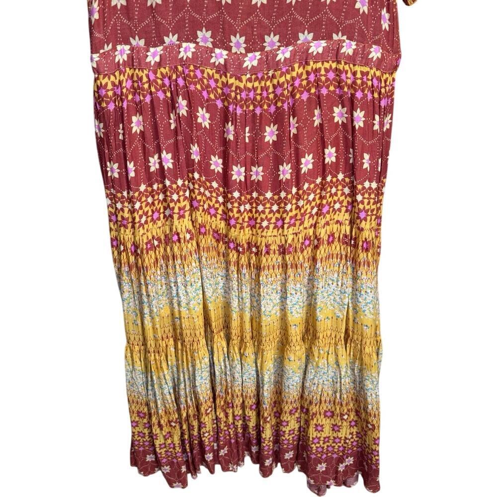 Free People Rare Feelings Maxi Dress In Goldenrod Combo Size Large NEW - Picture 10 of 14